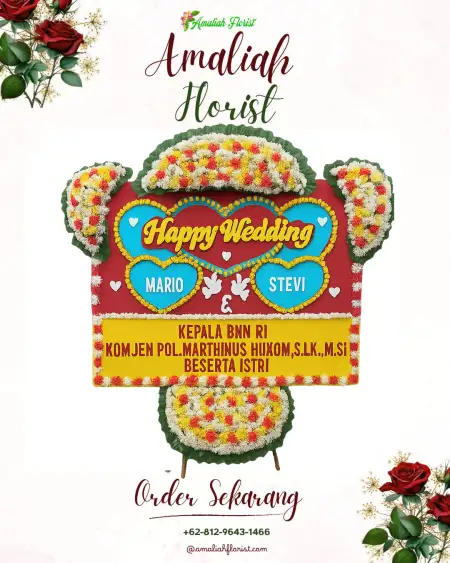 Papan Bunga Pernikahan Puluhan